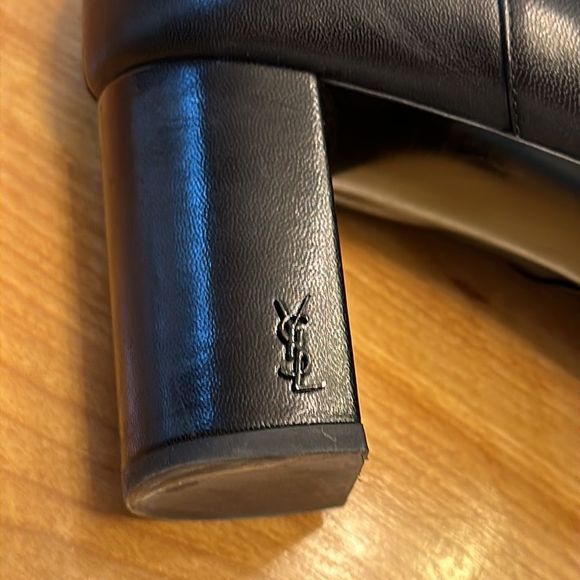 YSL Saint Laurent boot size 40 1/2 black leather - Picture 2 of 16